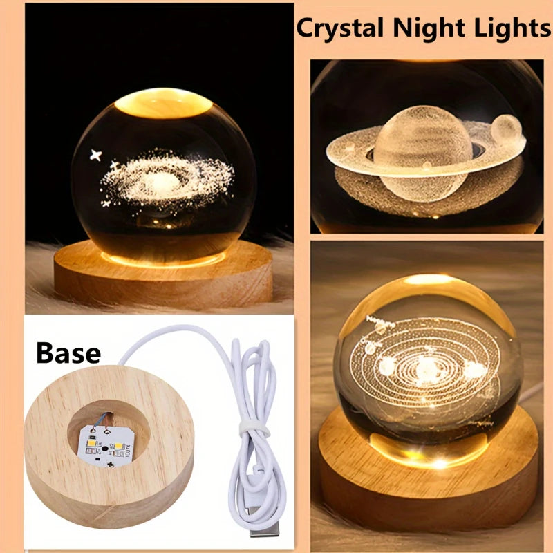 🌙 Galaxy Crystal Moon Lamp – 3D Night Light