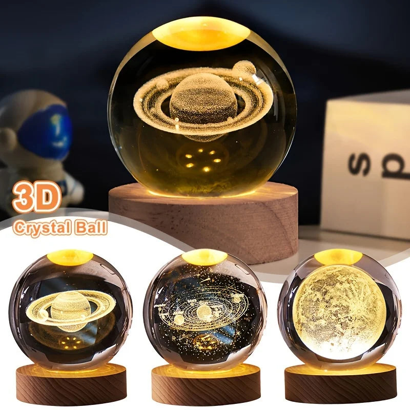 🌙 Galaxy Crystal Moon Lamp – 3D Night Light