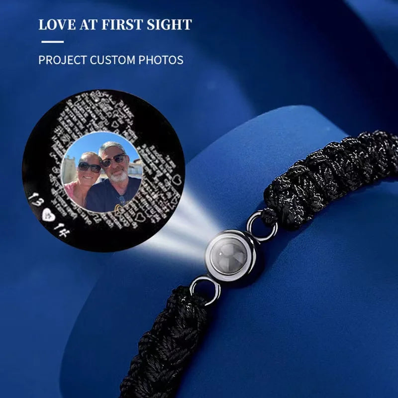 🖤 Memory Projection Bracelet – Personalized Photo Inside