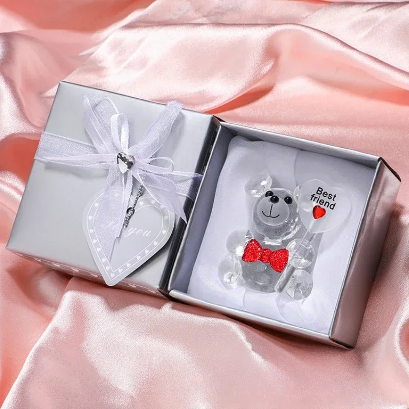 🐻 Crystal Bear of Love – Personalized Glass Keepsake
