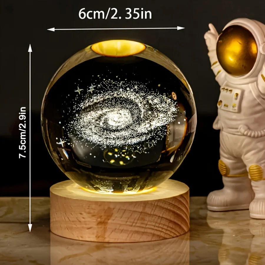 🌙 Galaxy Crystal Moon Lamp – 3D Night Light